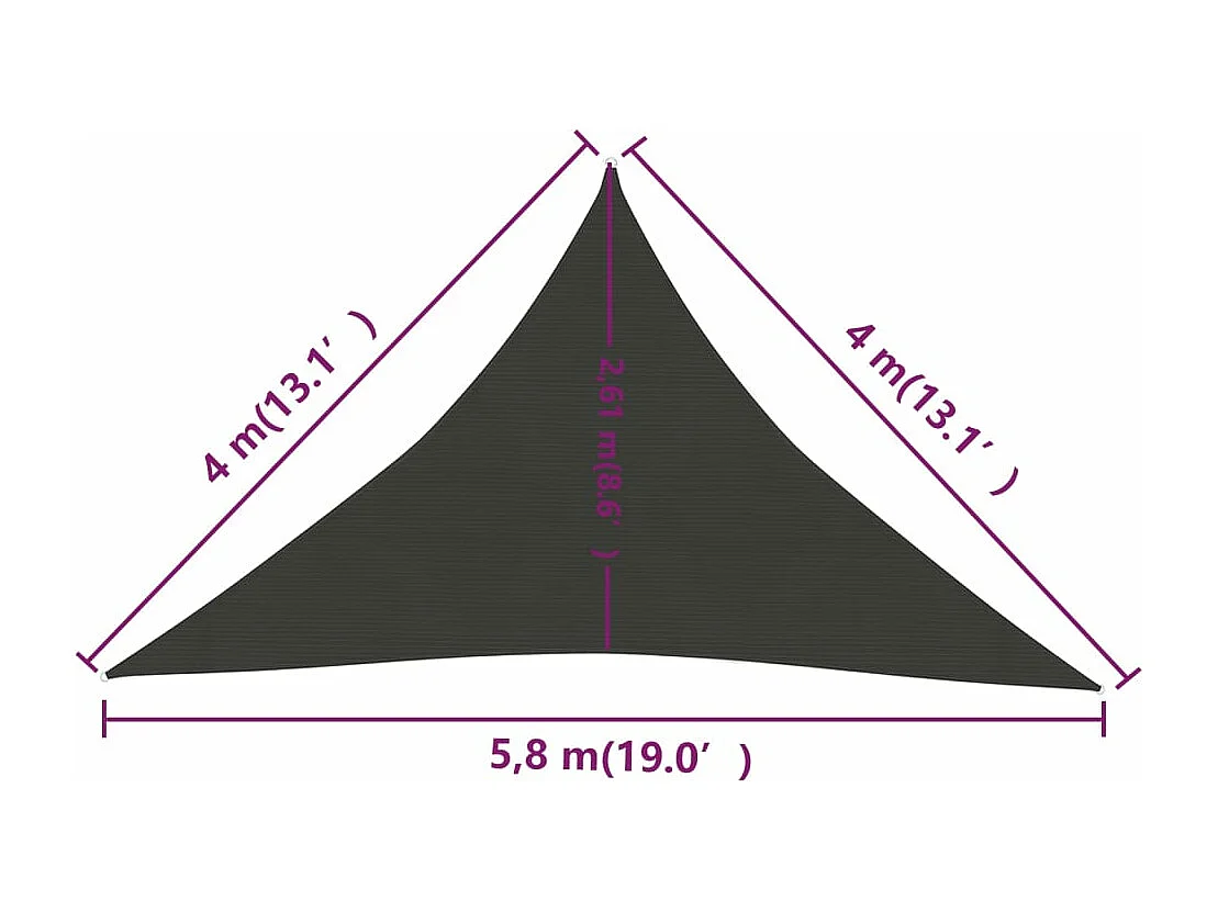 Voile toile d'ombrage parasol160 400 x 400 x 580 cm 02_0008934