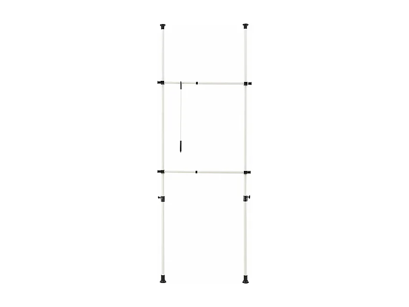 Cabide telescópico ajustável suporte para guarda-roupa 305 cm branco 03_0003505