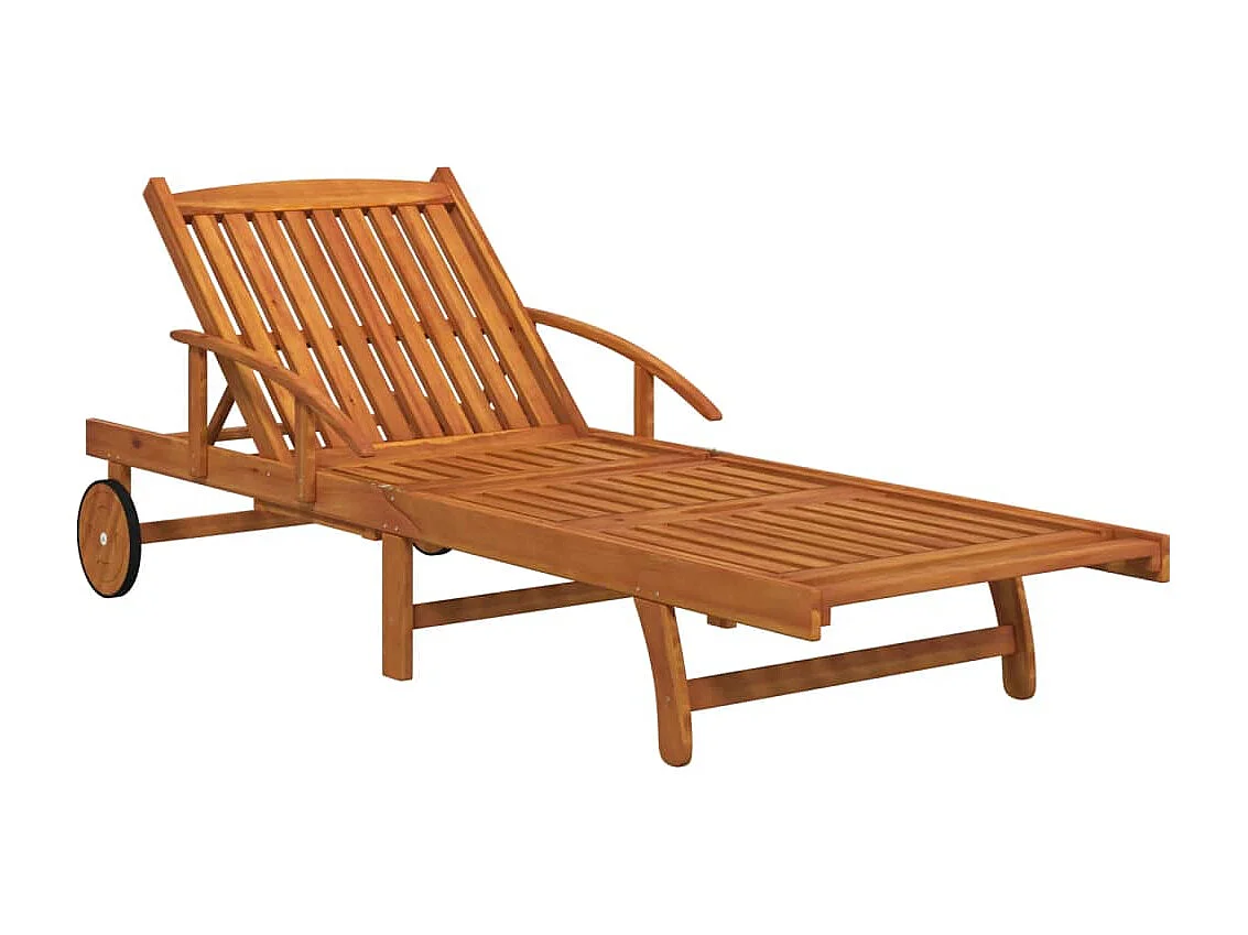 Juego de 2 tumbonas tumbona tumbona jardín cama terraza muebles de exterior madera maciza de acacia 02_0012139