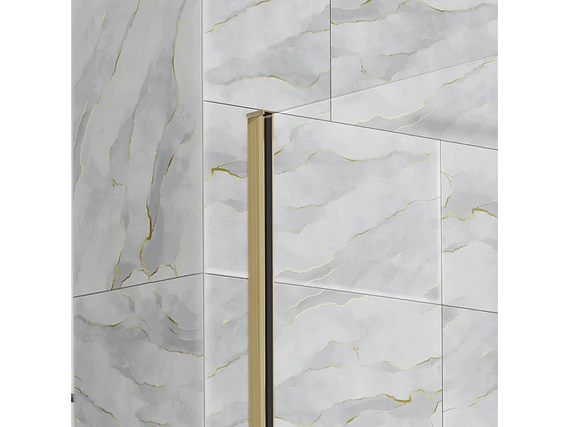 Parete doccia fissa FRESH con profilo ORO SPAZZOLATO 110 cm
