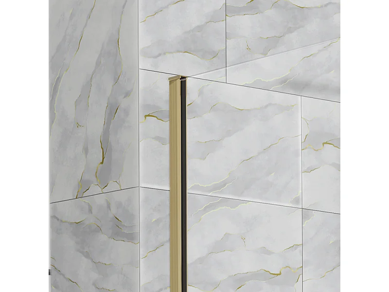 Parete doccia fissa FRESH con profilo ORO SPAZZOLATO 120 cm