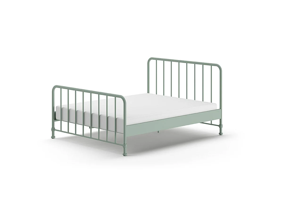 Lit 160x200 sommier inclus Bronxx Vert olive mat