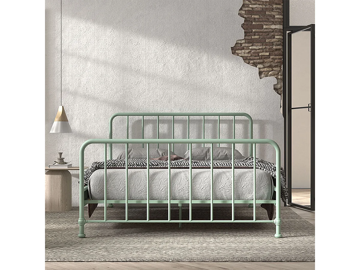 Lit 160x200 sommier inclus Bronxx Vert olive mat