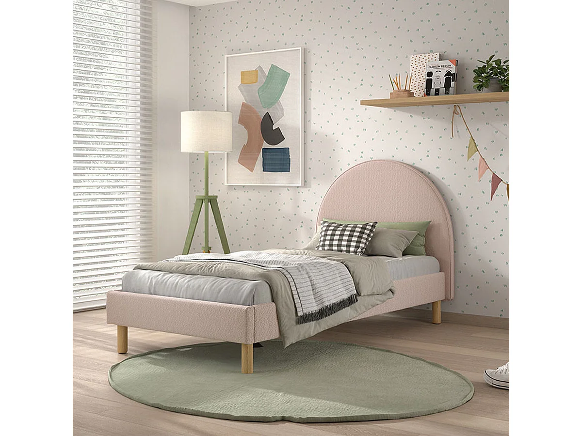 Lit 90x200 sommier inclus Moon Rose