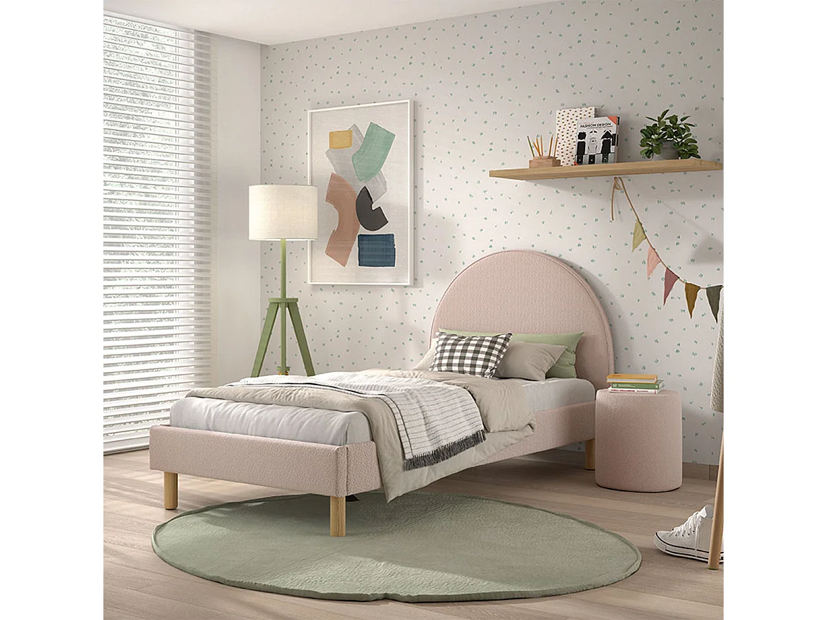 Lit 90x200 sommier inclus Moon Rose