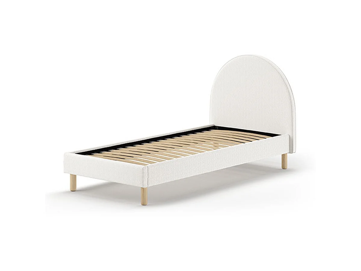Lit Enfant Bouclé "Moon" 90x200cm Blanc