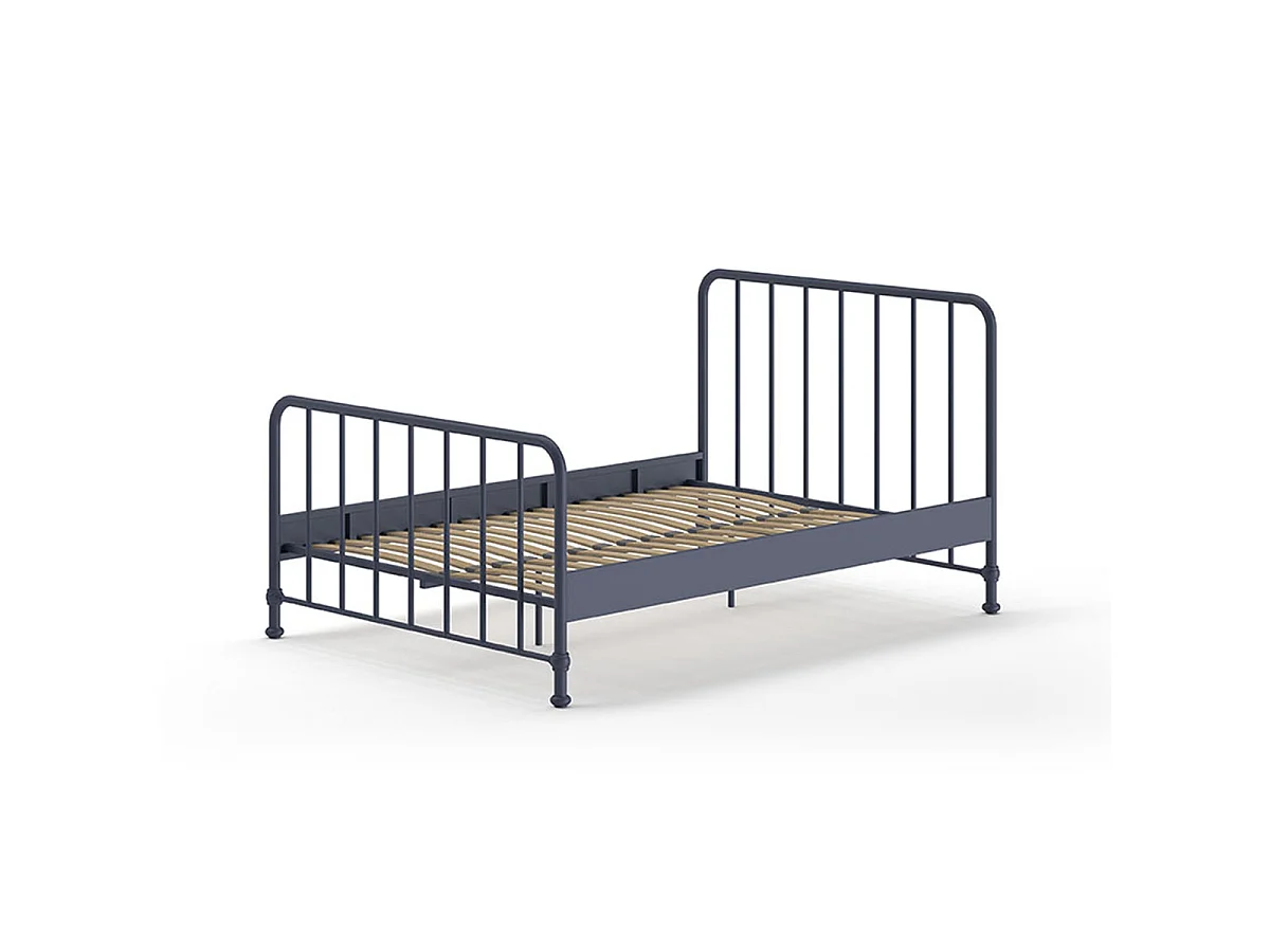 Lit 140x200 sommier inclus Bronxx Denim mat