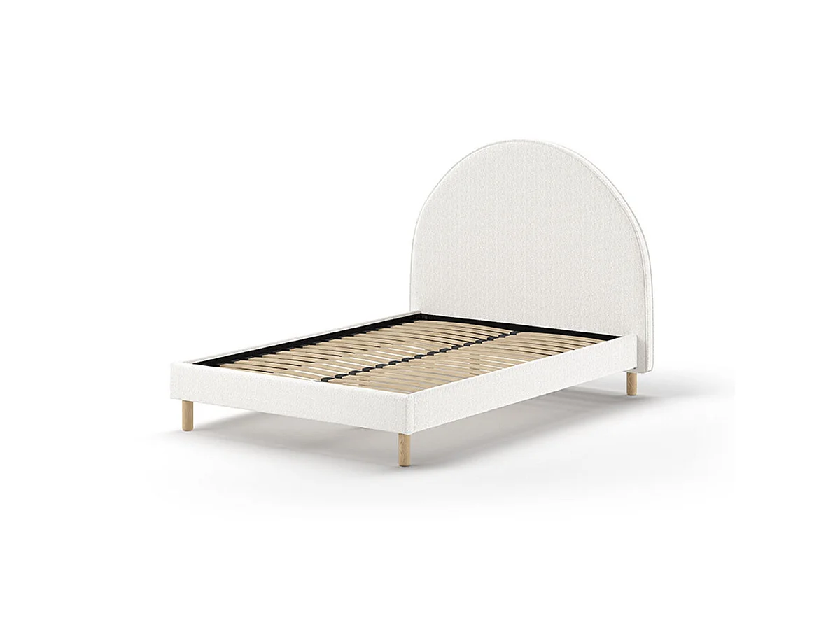 Lit 140x200 sommier inclus Moon Blanc