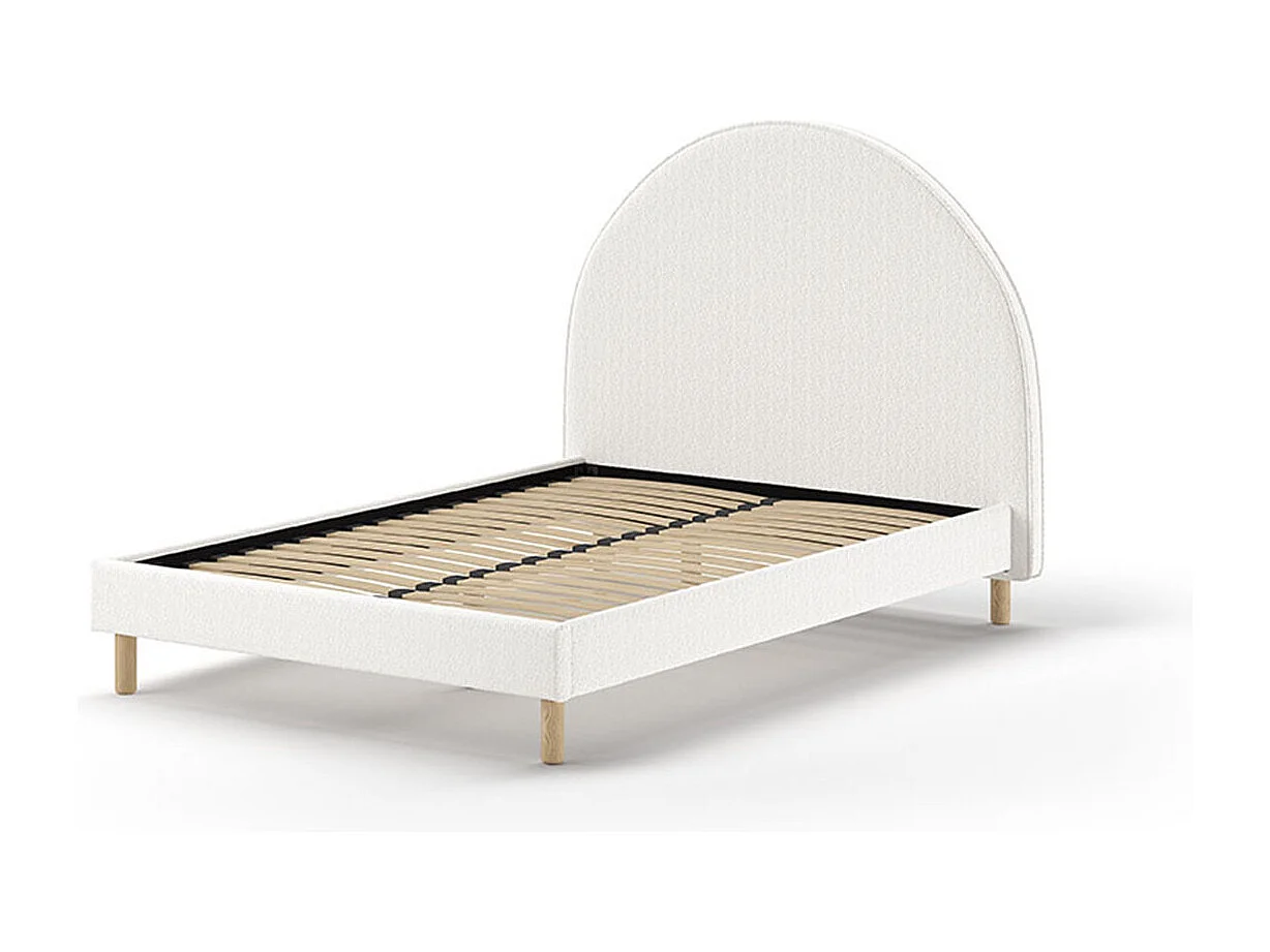 Lit 140x200 sommier inclus Moon Blanc