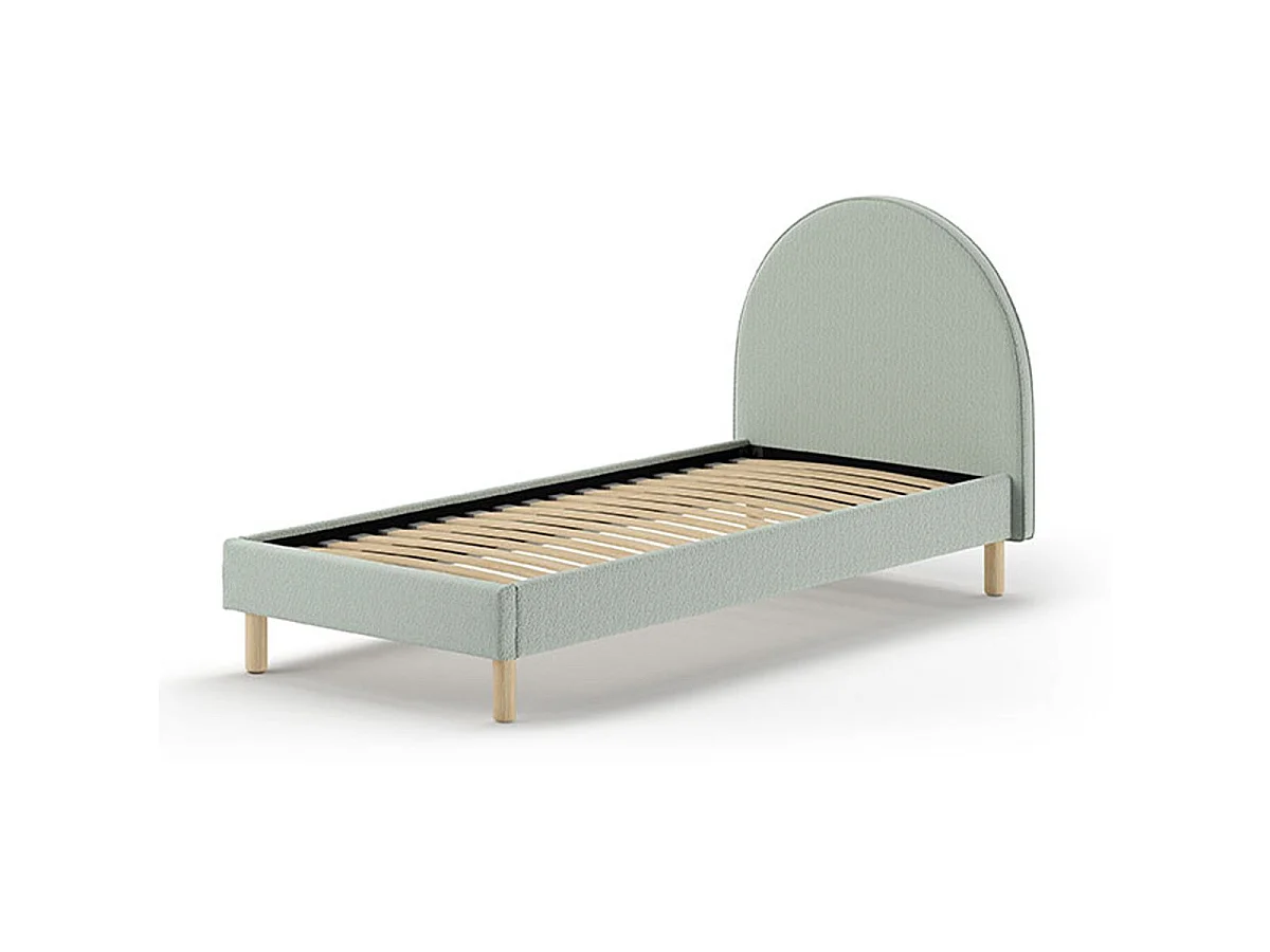 Lit Enfant Bouclé "Moon" 90x200cm Vert