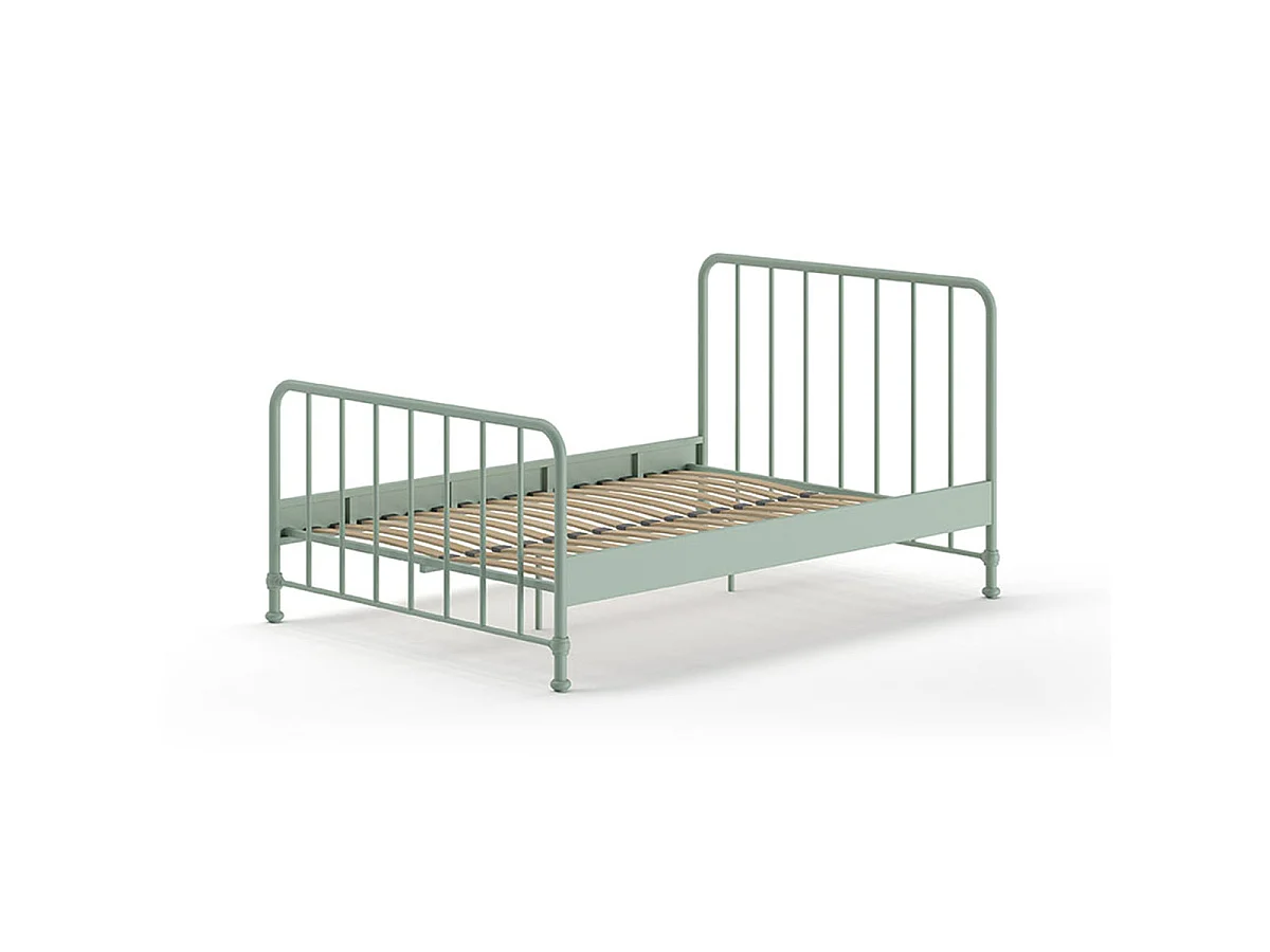 Lit 140x200 sommier inclus Bronxx Vert olive mat