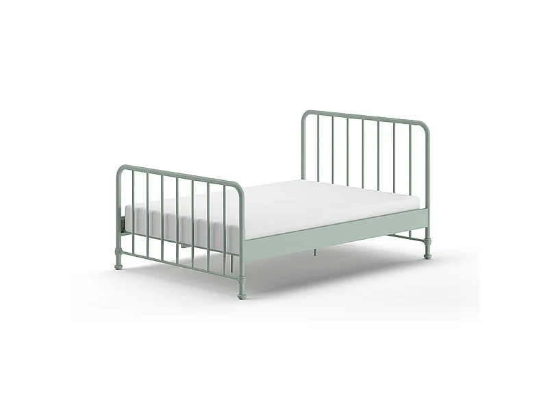 Lit 140x200 sommier inclus Bronxx Vert olive mat