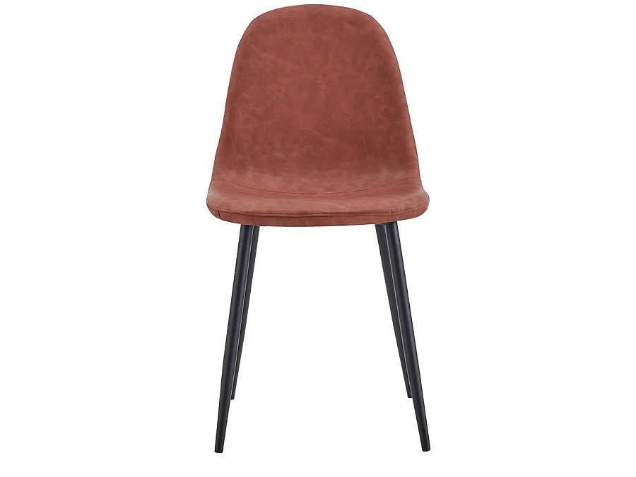 WeHome - Lot de 4 chaises en cuir PU marron avec pieds en métal - Magnifique