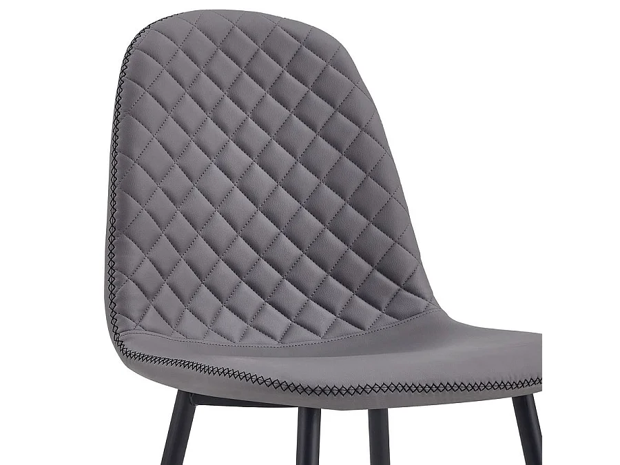 WeHome - Moderne design stoelen met metalen poten en grijs gewatteerde zitting - Prachtig