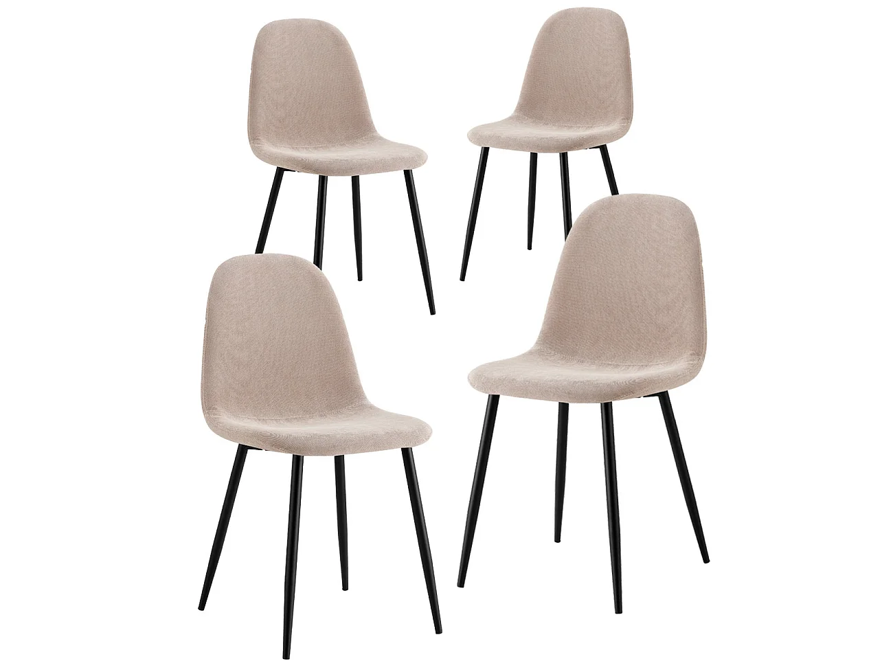 WeHome - Set da 4 sedie design da salotto imbottite Bella