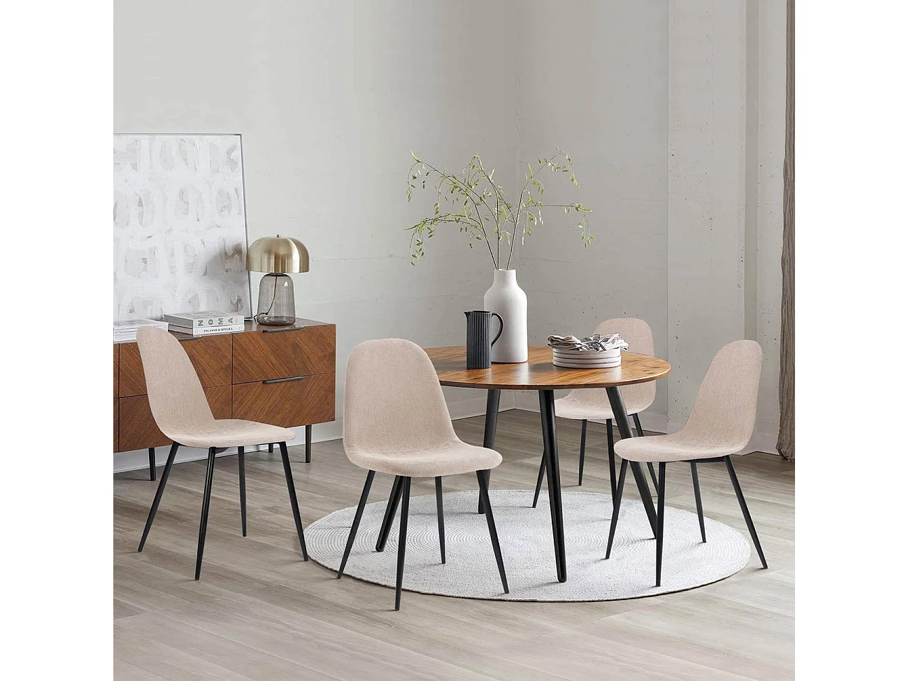 WeHome - Set da 4 sedie design da salotto imbottite Bella