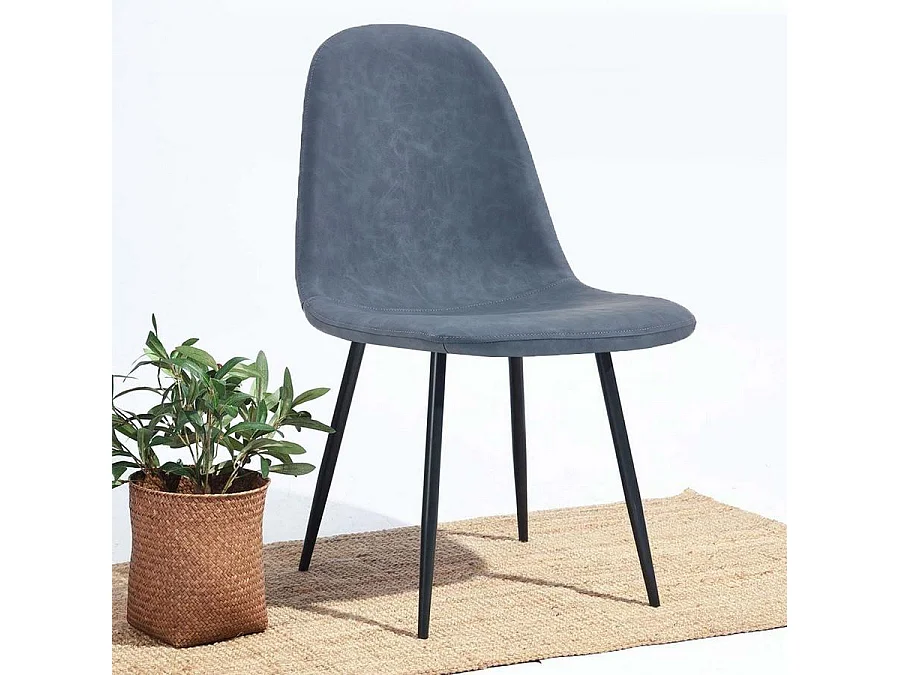 Wehome - Moderne eetkamerstoelen 4 stuks in blauw eco-leer - Prachtig