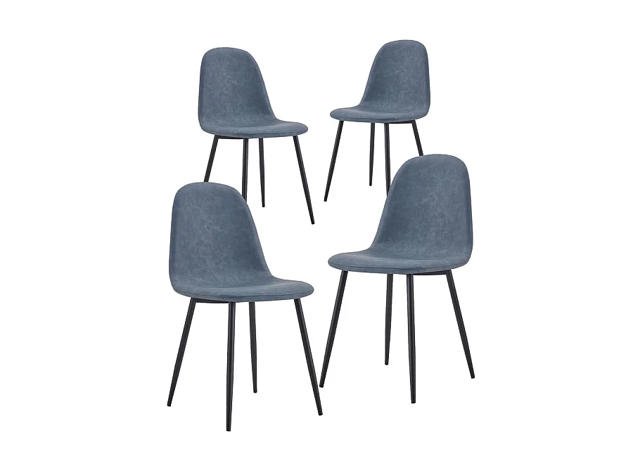 Wehome - Chaises de salle à manger modernes 4 pcs en éco-cuir bleu - Magnifique