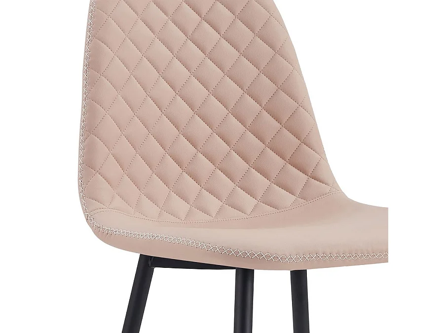 WeHome - conjunto de 4 cadeiras de jantar com encosto acolchoado em couro ecológico areia - Bella