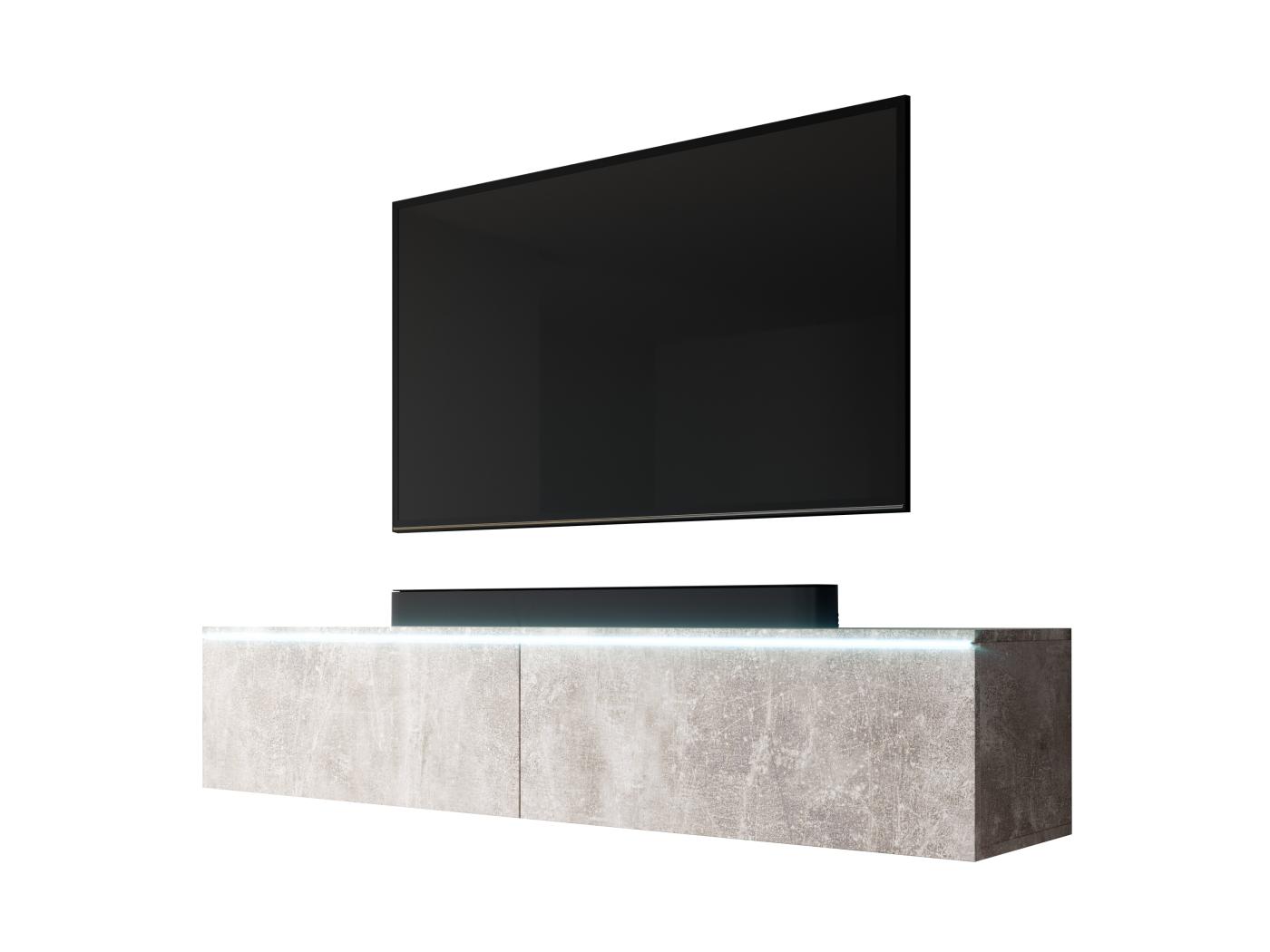 TV Lowboard BARGO 140 Beton Mit LED