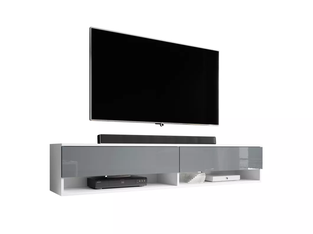 Kauf Unique TV Lowboard ALYX 180 Weiß/Grau glänzend ohne LED