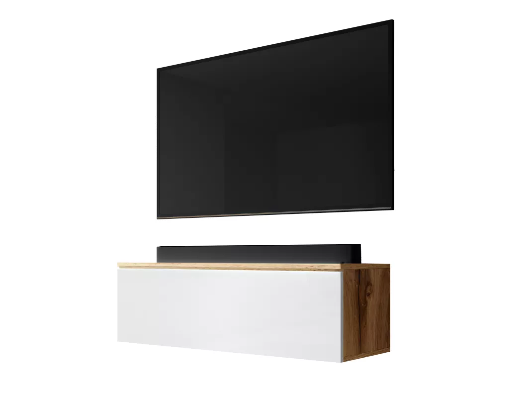 Kauf Unique TV Lowboard BARGO 100 Wotan/Weiß glänzend ohne LED