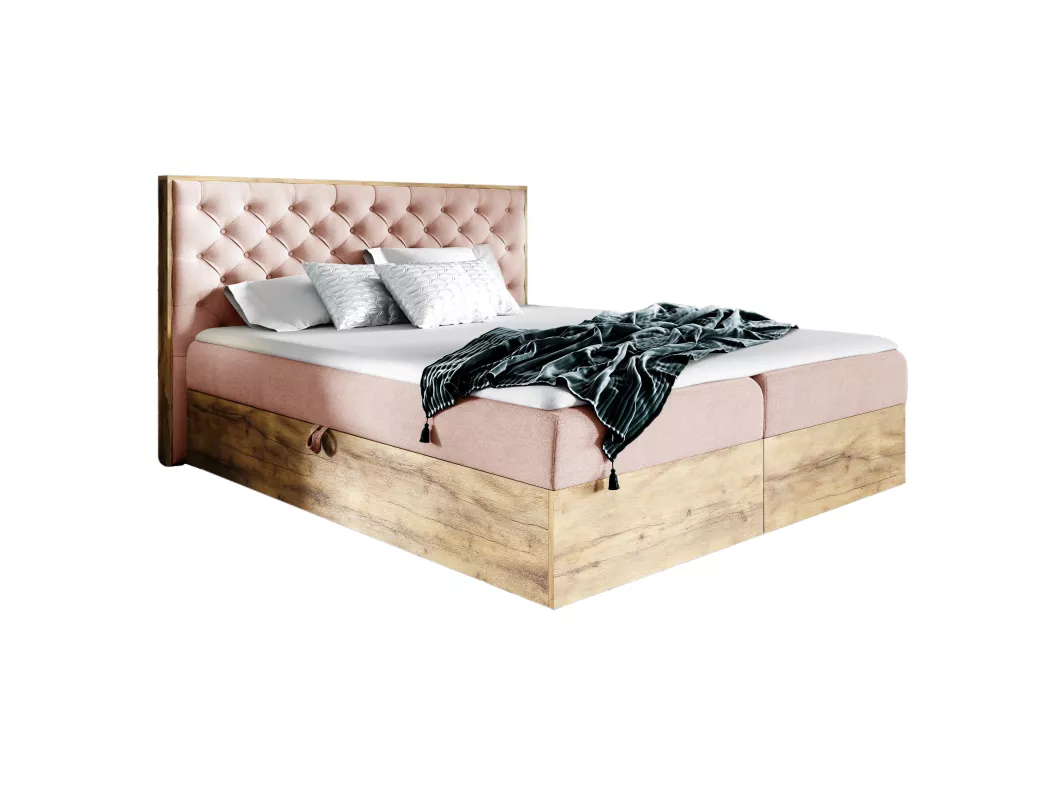 Kauf Unique Boxspringbett TERRIE 160x200 mit Bettkasten und Topper - FR14 - rosa