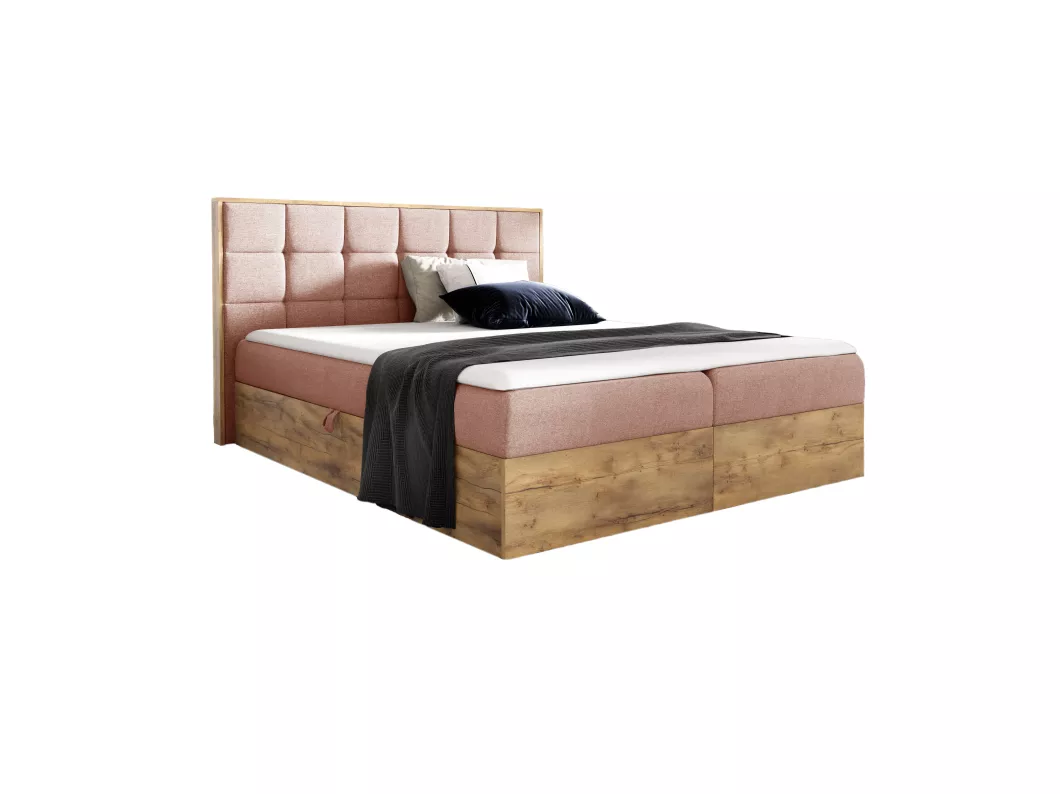 Kauf Unique Boxspringbett ZONNI 140x200 mit Bettkasten und Topper - FR14 - rosa