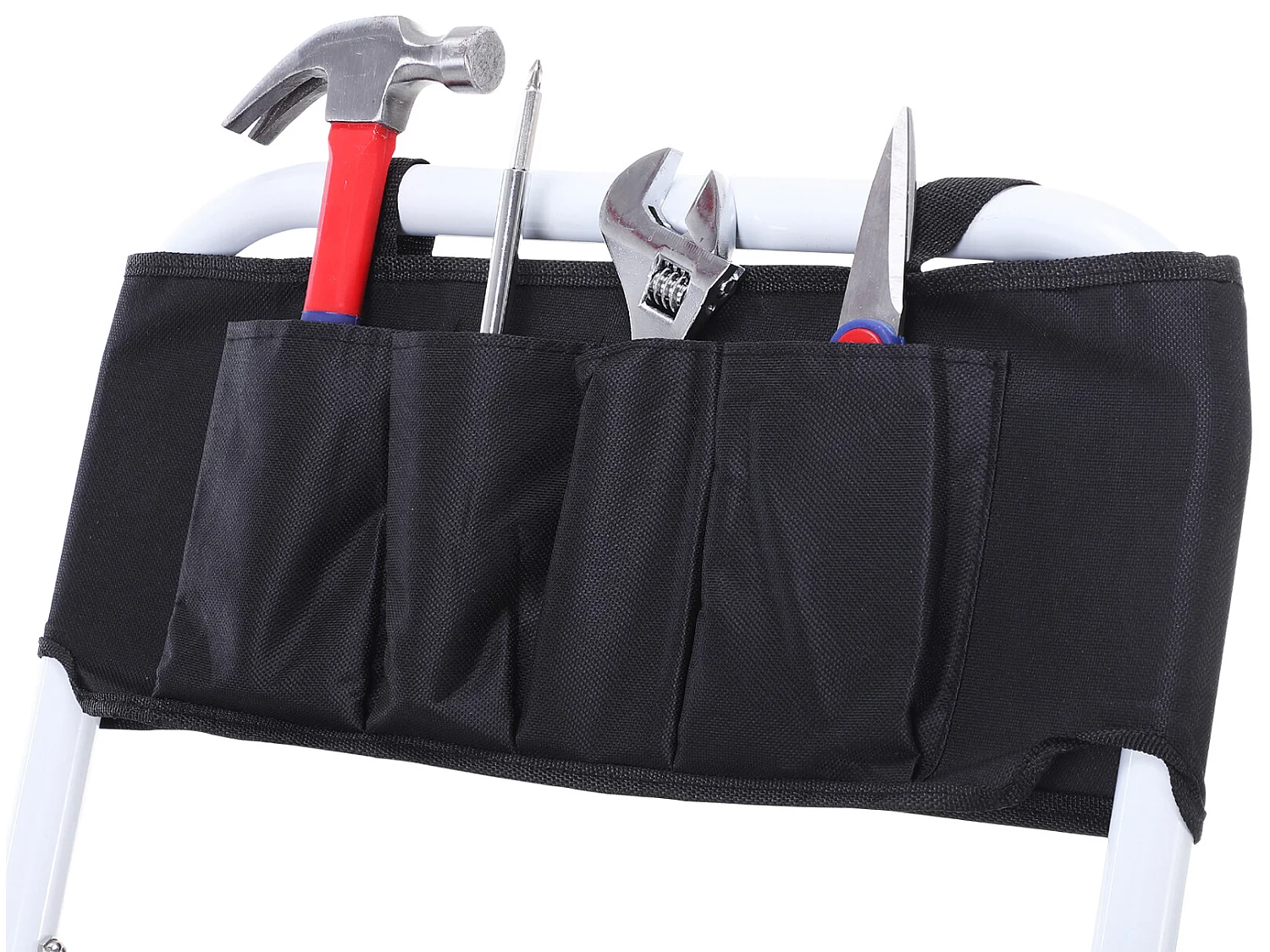 Escalera plegable blanco y negro 51x66x131 cm HOMCOM