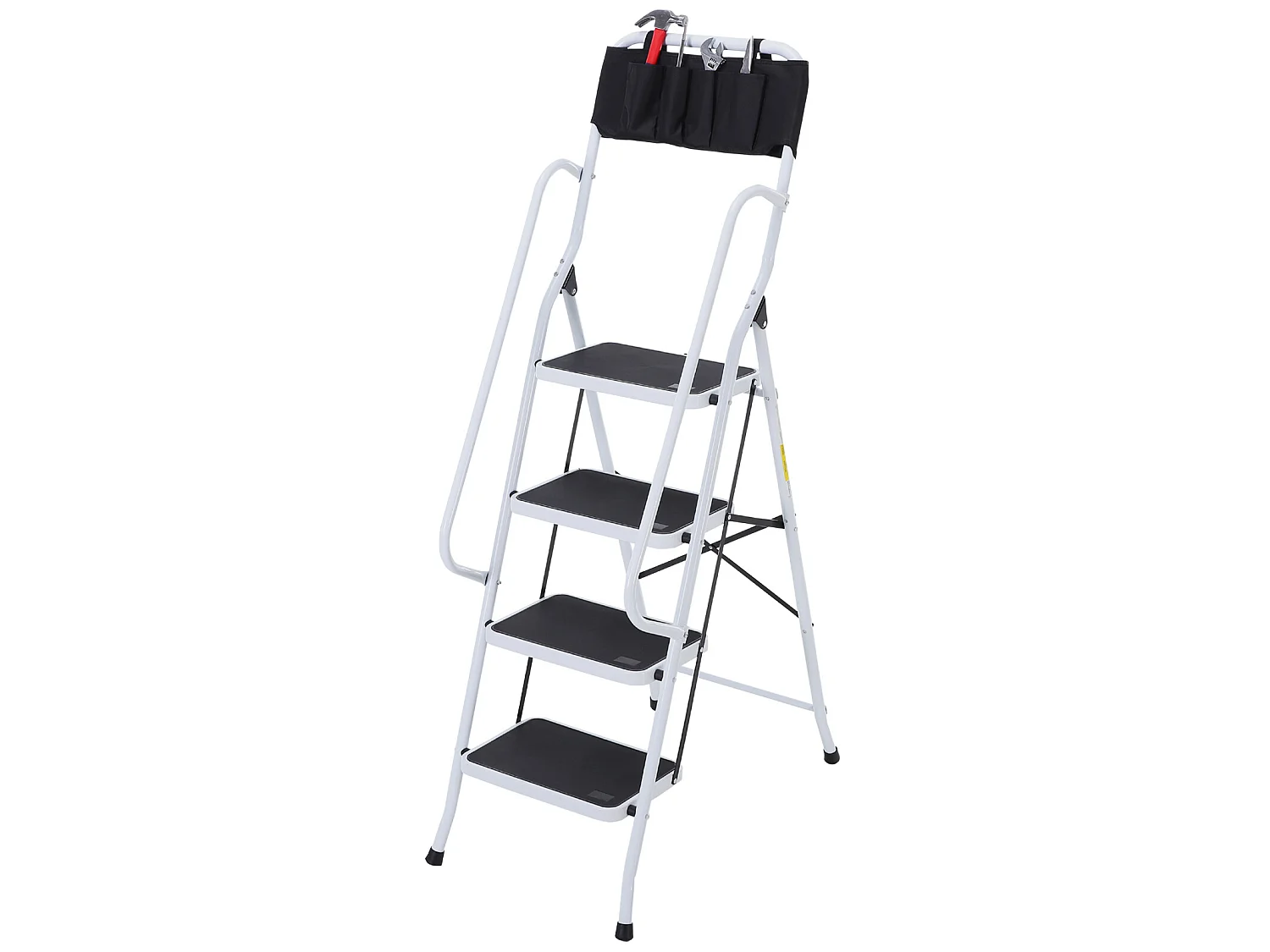 Escalera plegable negro y blanco 50x83x155 cm HOMCOM