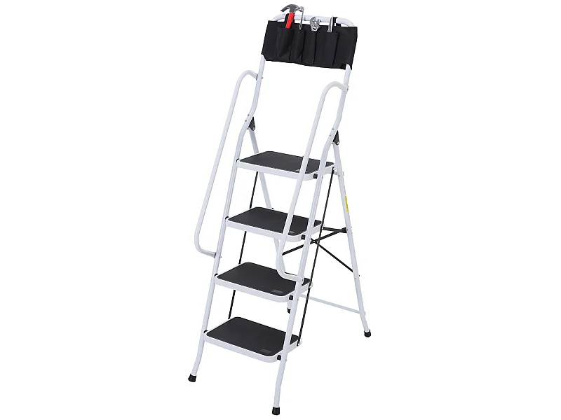 Escalera plegable negro y blanco 50x83x155 cm HOMCOM