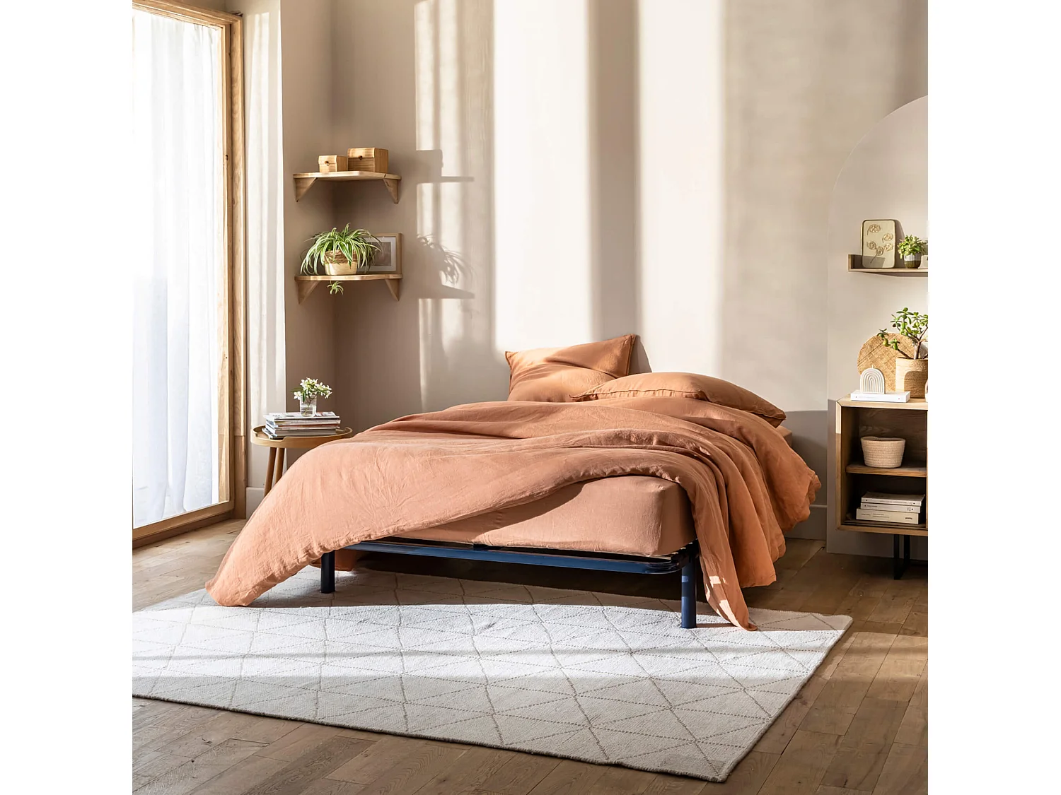 Cadre à lattes en métal hauteur 4 cm CONFORT 90x190