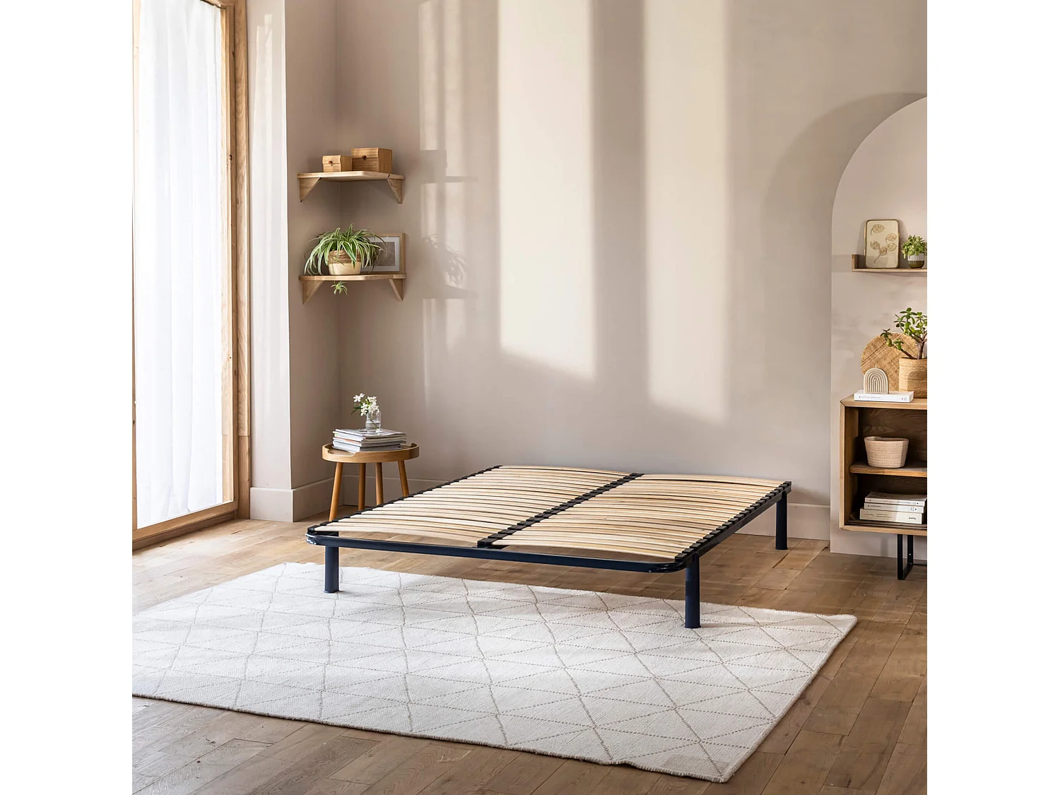 Cadre à lattes en métal hauteur 4 cm CONFORT 70x200