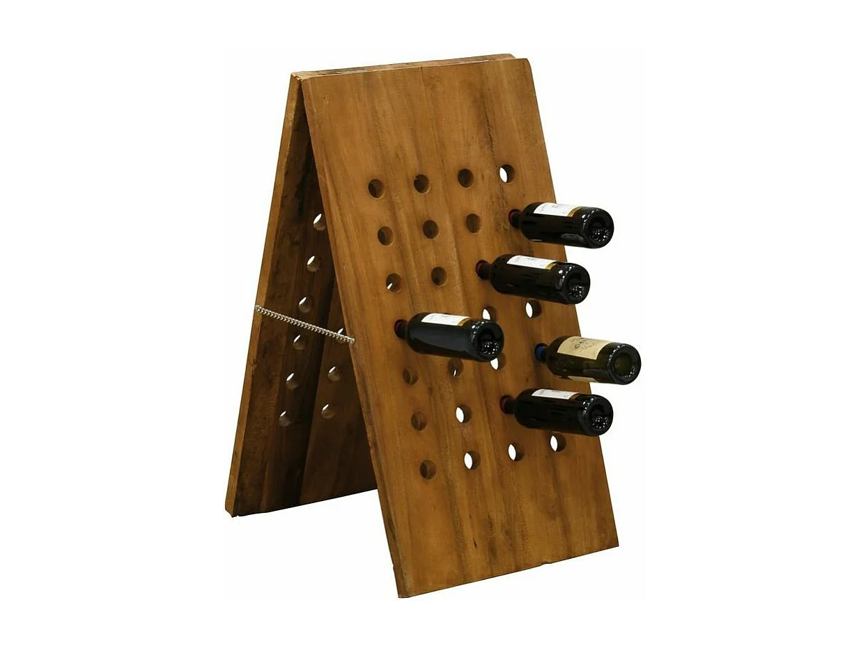 Grand porte-bouteilles en bois recyclé