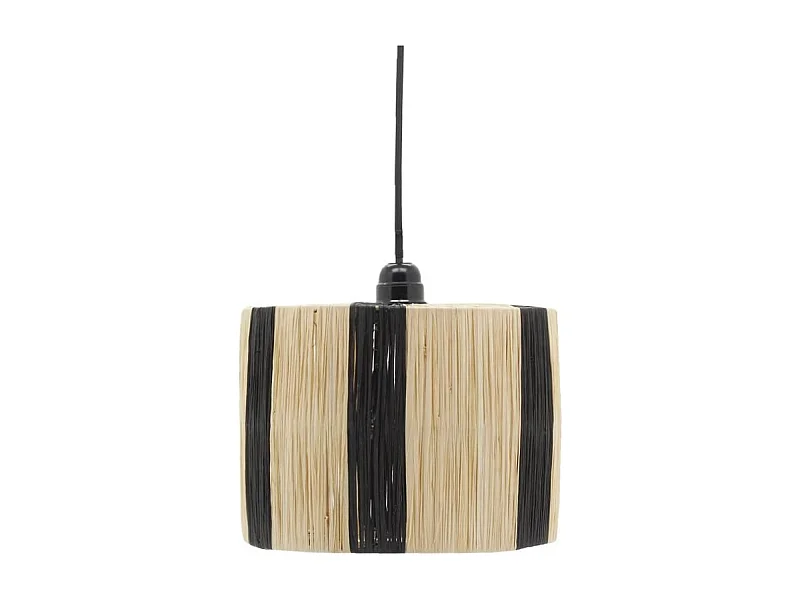Abat-jour pour suspension en raphia naturel Kenya Abat-jour rayé