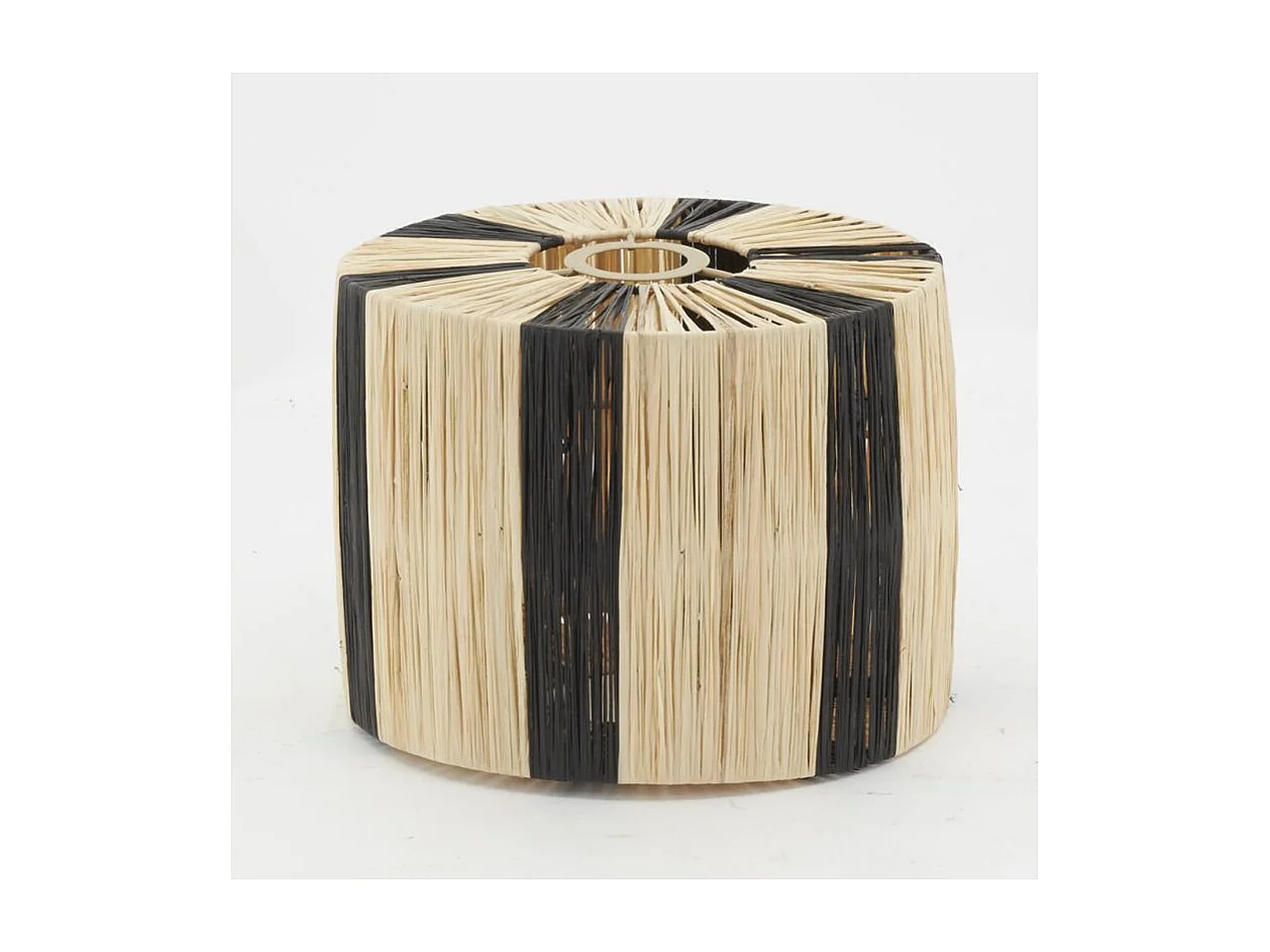 Abat-jour pour suspension en raphia naturel Kenya Abat-jour rayé