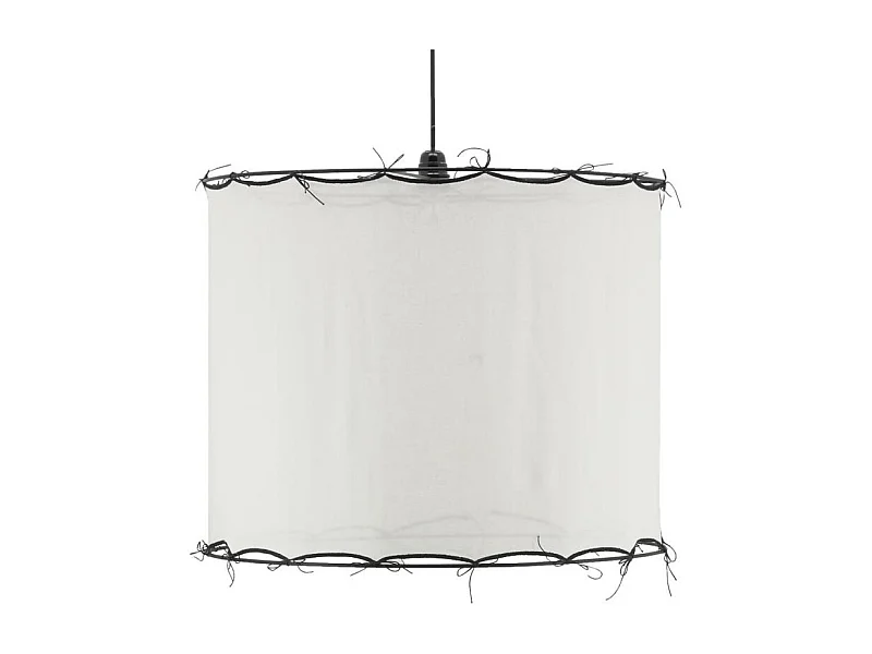 Abat-jour pour suspension en coton Riad Grand Blanc