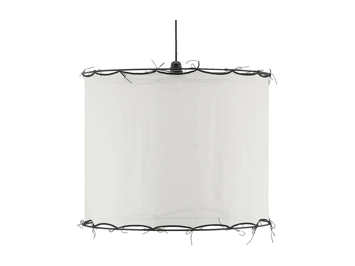 Abat-jour pour suspension en coton Riad Grand Blanc