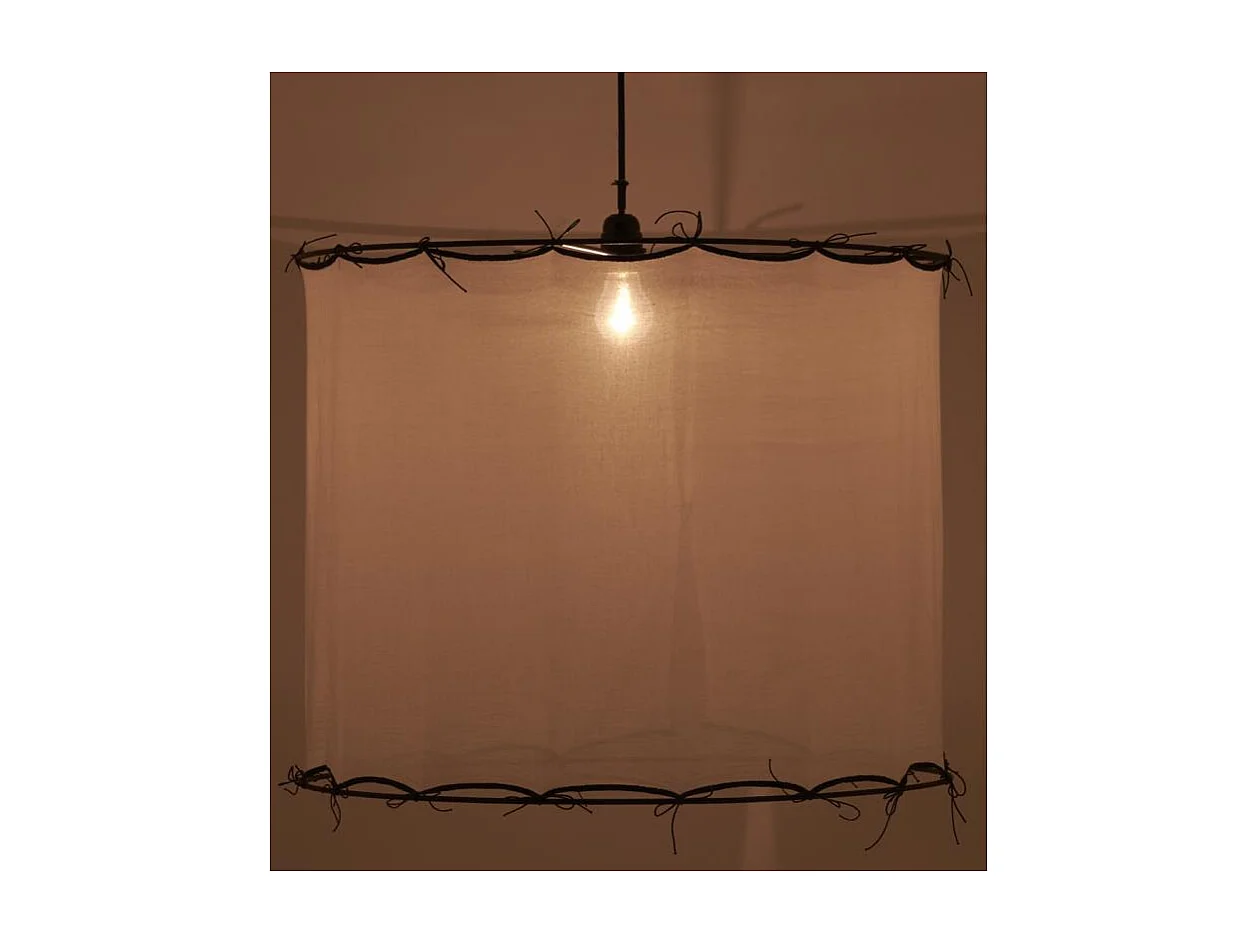 Abat-jour pour suspension en coton Riad Grand Blanc