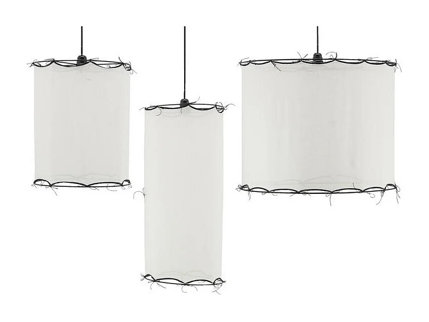 Abat-jour pour suspension en coton Riad Grand Blanc