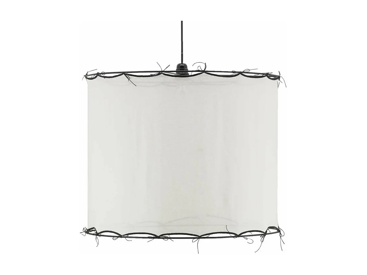 Abat-jour pour suspension en coton Riad Grand Blanc