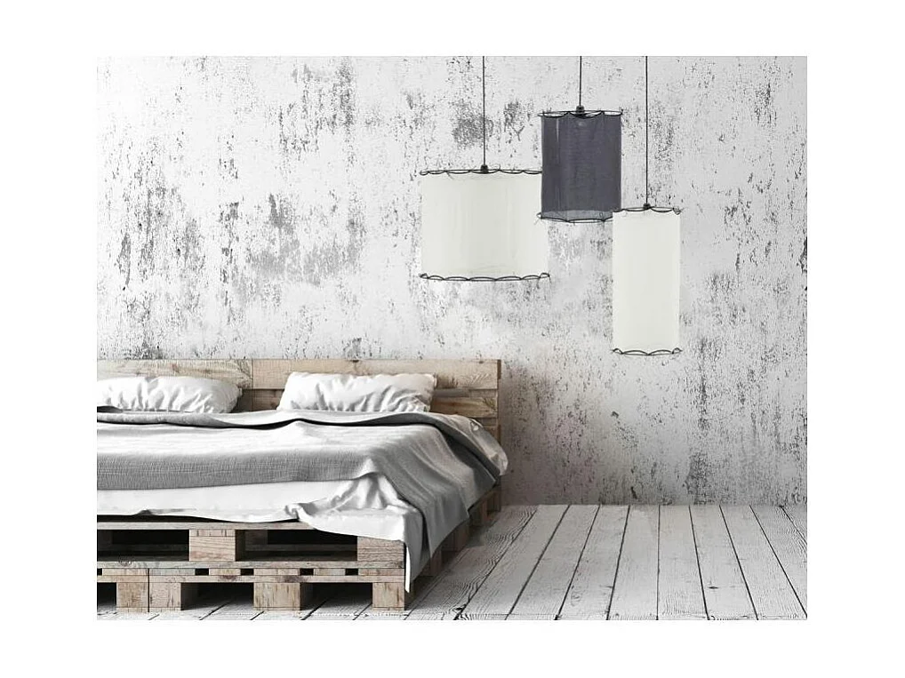 Abat-jour pour suspension en coton Riad Grand Blanc