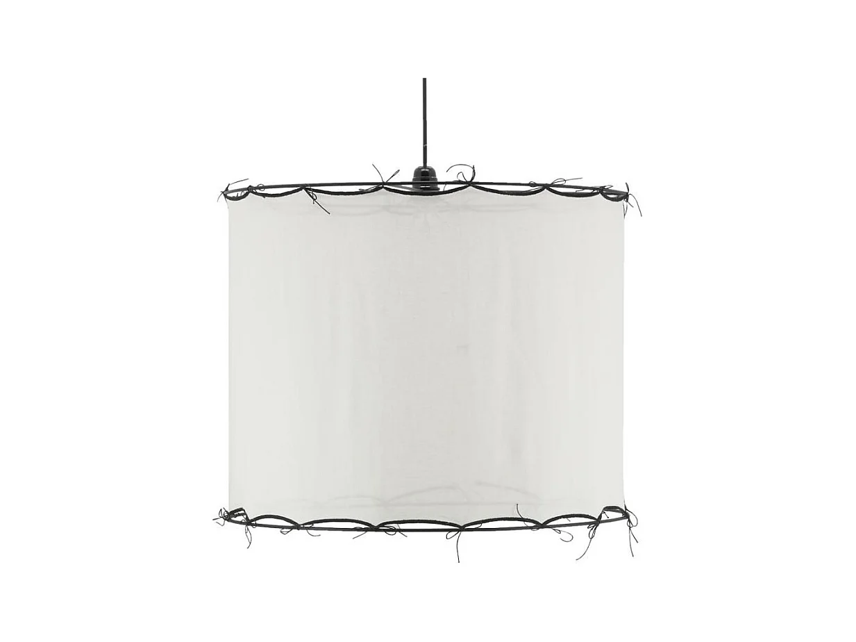 Abat-jour pour suspension en coton Riad Grand Blanc