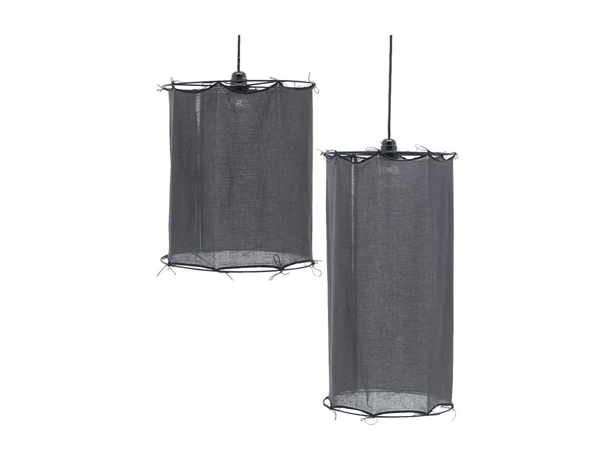 Abat-jour pour suspension en coton Riad Petit Charbon