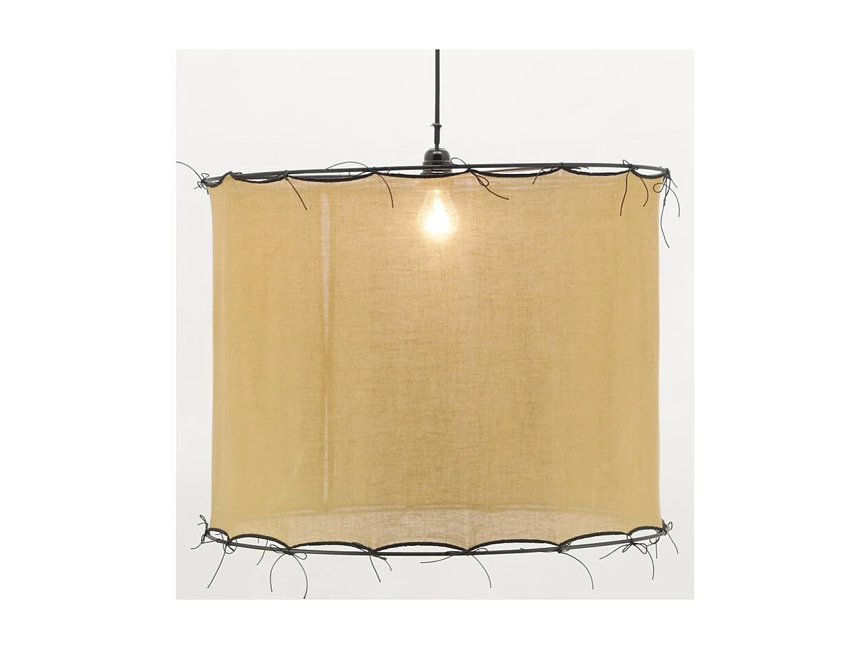 Abat-jour pour suspension en coton Riad Grand Safran