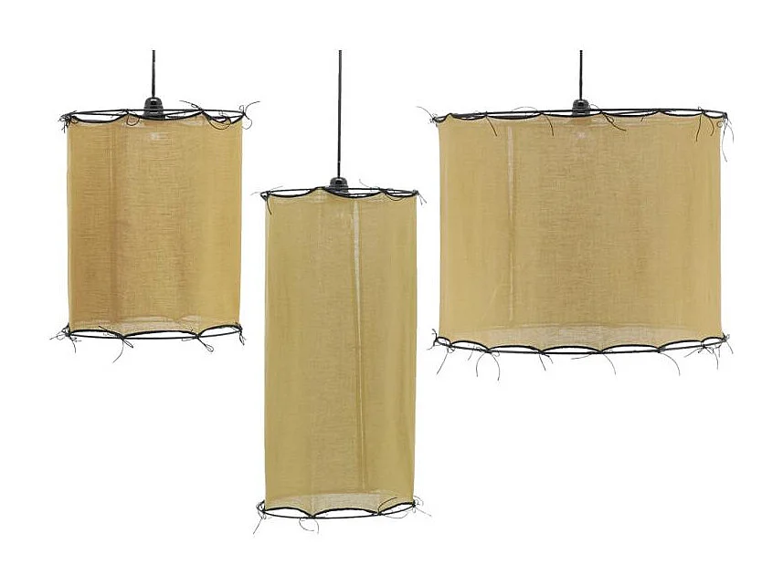 Abat-jour pour suspension en coton Riad Grand Safran