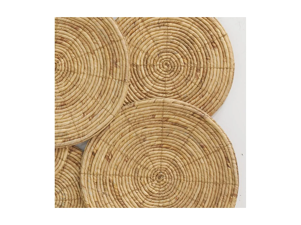 Grand décor mural 7 disques en jacinthe naturelle