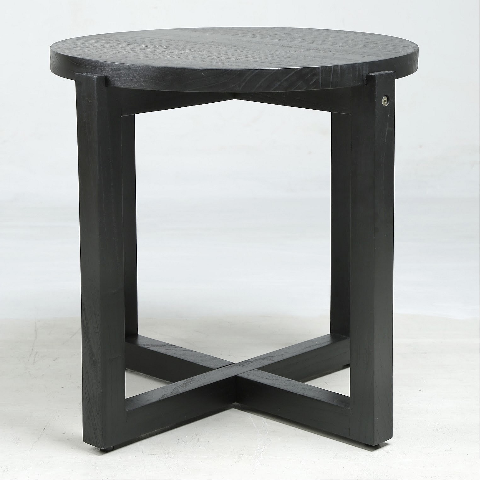 Puloyati, table d'appoint ronde, démontable en bois de mindi massif ...