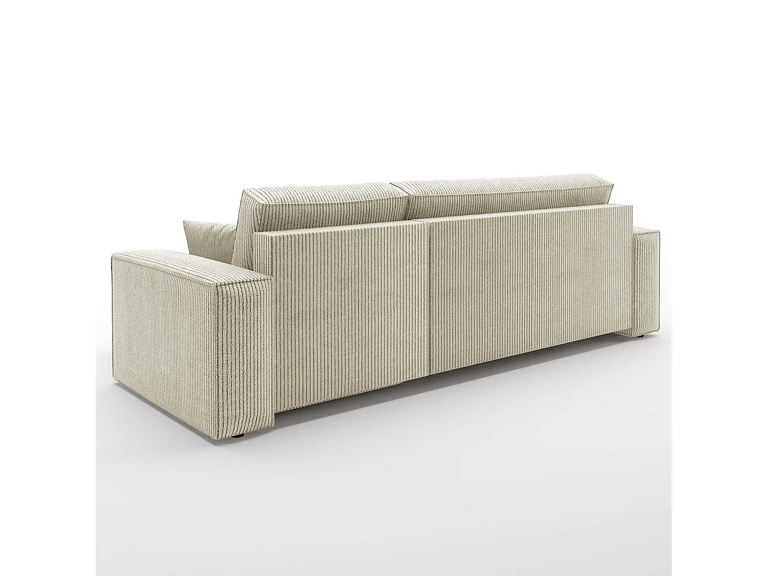 Canapé d'angle convertible réversible Lorenzo en velours côtelé Beige