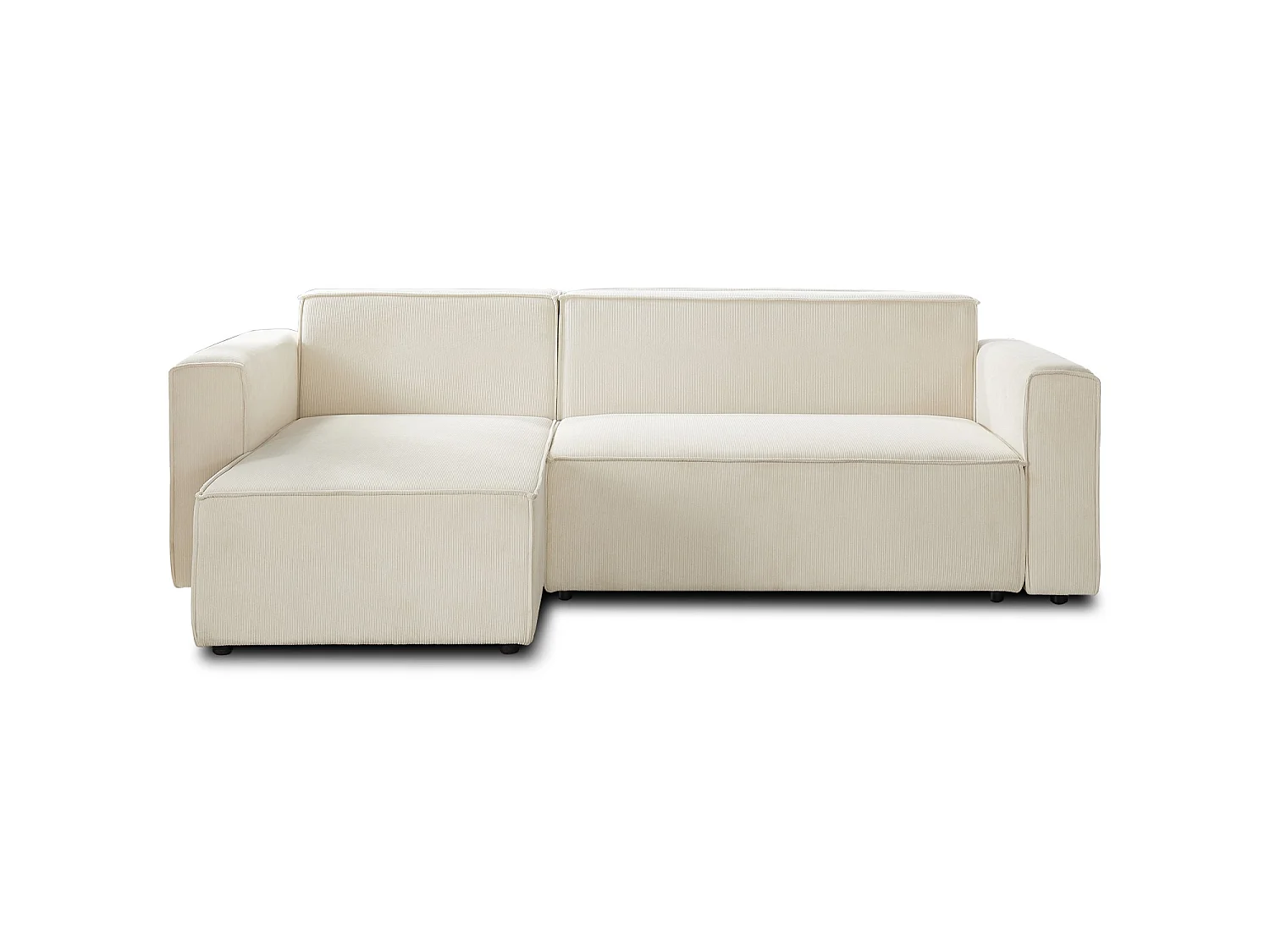 Canapé d'angle réversible convertible 4 places en velours beige